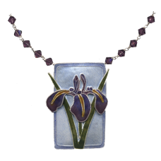 Japanese Iris crystal necklace
