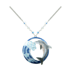 Hokusai Dolphin large necklace