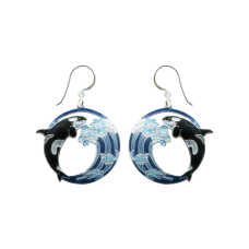 Hokusai Killer Whale earrings