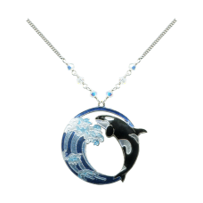 Hokusai Killer Whale large necklace
