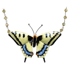 Swallowtail Butterfly crystal necklace 