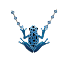 Blue Frog crystal necklace