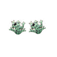 Frog Green post earrings