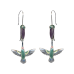 Hummingbird & Flower purple earrings