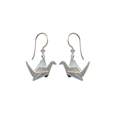 Origami Peace Crane earrings