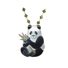 Panda & Bamboo crystal necklace