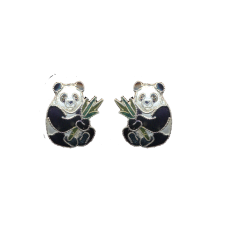 Panda & Bamboo post earrings 