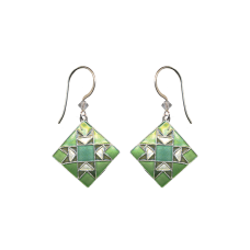 Quilt Green ( Northumberland) earrings