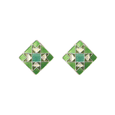 Quilt Green ( Northumberland) post earrings