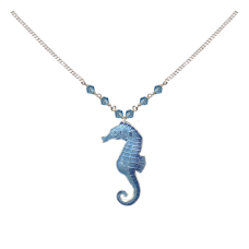 Seahorse Blue small necklace 