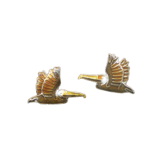 Brown Pelican post earrings