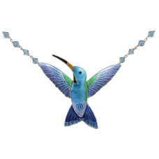 Broadbilled Hummingbird crystal necklace