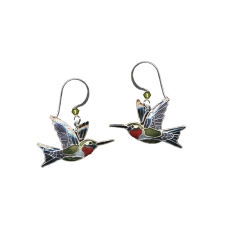 Ruby-throated Hummingbird earrings 