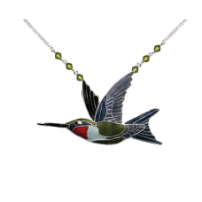Ruby-throated Hummingbirds large necklace