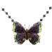 Mourning Cloak Butterfly crystal necklace