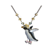 Rockhopper Penguin small necklace with crystals
