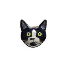 Cat Green-Eyed Kitten Face Pin