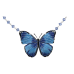 Blue Morpho Butterfly crystal necklace 