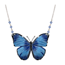 Blue Morpho Butterfly large necklace 
