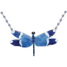 Blue Banded Dragonfly crystal necklace