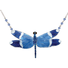 Blue Banded Dragonfly large necklace