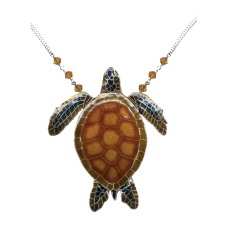 Green Sea Turtle (top view) large necklace