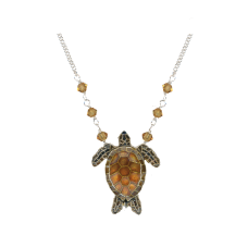 Green Sea Turtle (top view) small necklace 