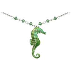 Seahorse Green small necklace